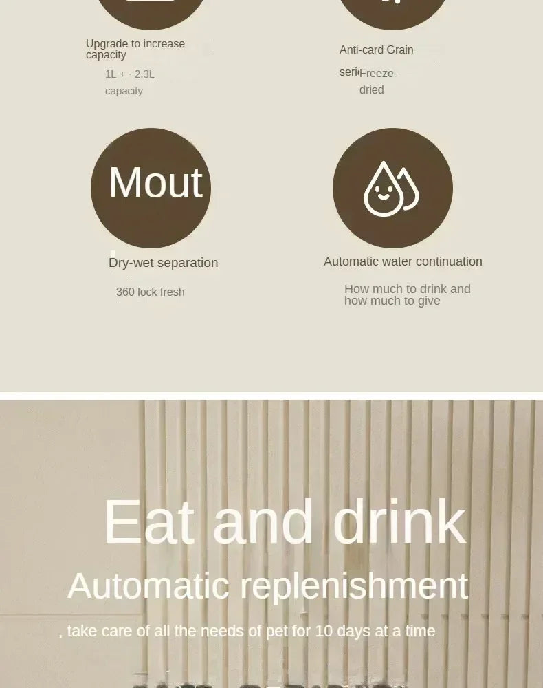 Automatic Pet Feeder & Water Fountain for Dogs and Cats