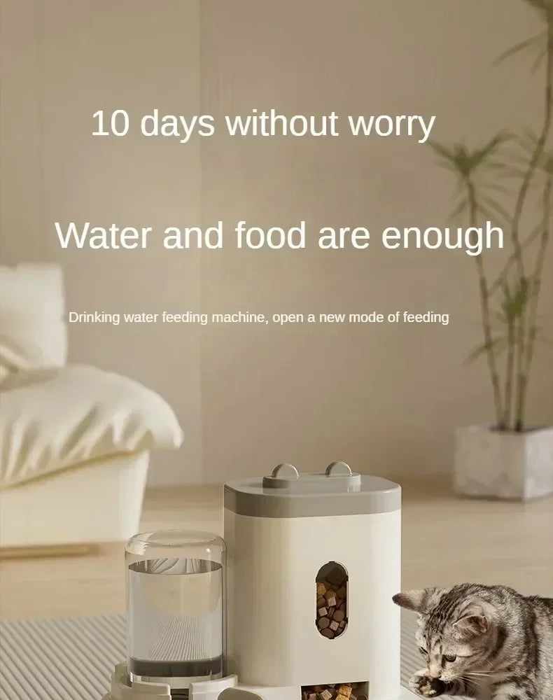 Automatic Pet Feeder & Water Fountain for Dogs and Cats
